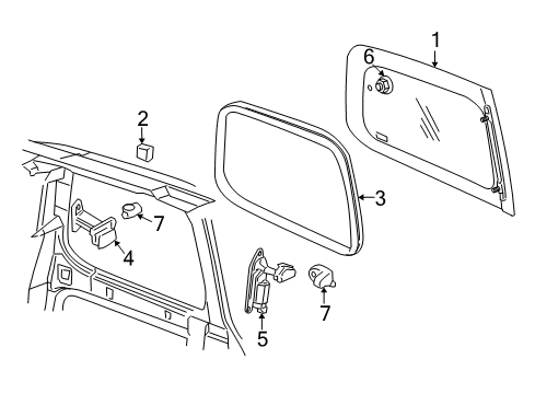 2006 Saturn Relay Glass - Side Panel Diagram