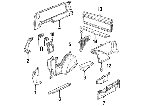 1992 GMC Typhoon Ashtray Diagram for 14050968