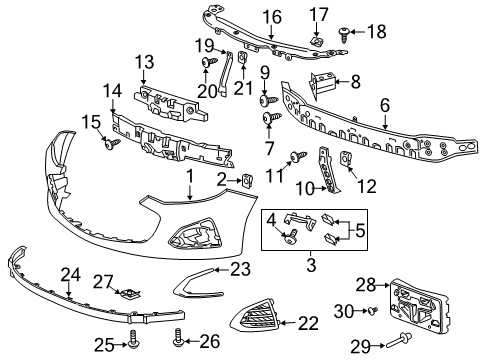 2019 Chevy Cruze Bumper & Components - Front Diagram 2 - Thumbnail