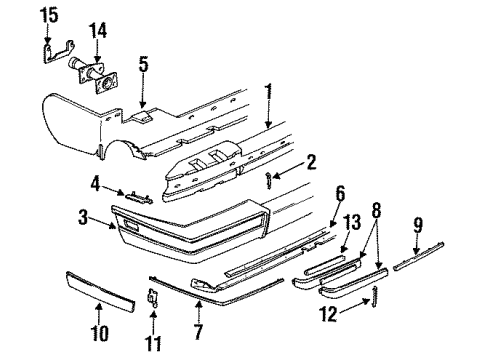 1986 Cadillac Seville Bumper & Components - Rear Diagram