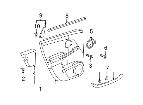 2008 Pontiac Torrent Handle Bezel Screw Diagram for 11589127