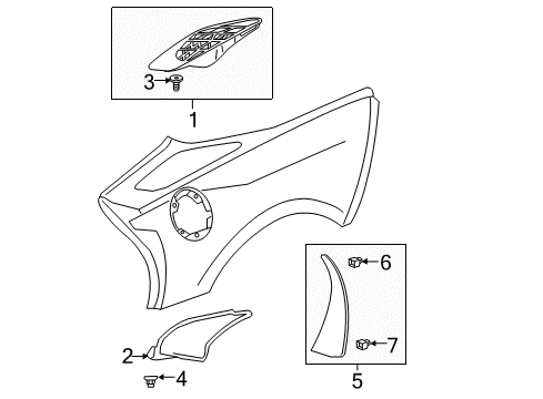2014 Chevy Corvette Exterior Trim - Quarter Panel Diagram 2 - Thumbnail