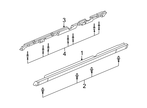 2007 Saturn Ion Exterior Trim - Pillars Diagram