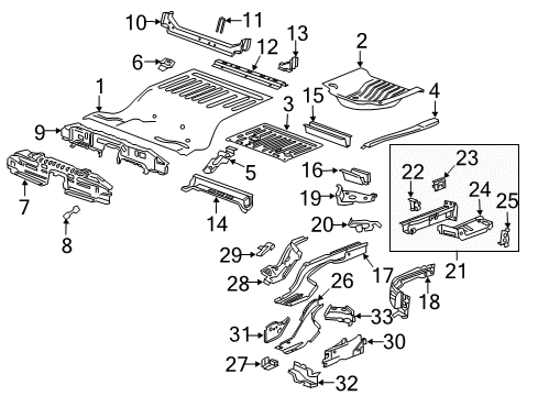 2019 Buick Regal TourX Rear Floor & Rails Diagram