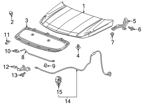 2023 Chevy Bolt EUV Hood Diagram for 42783302