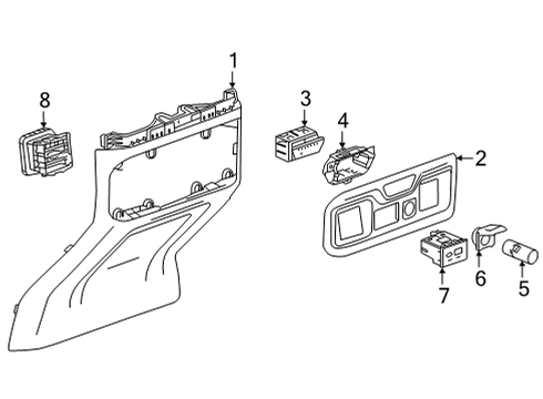 2022 GMC Sierra 3500 HD Center Console Diagram 4 - Thumbnail