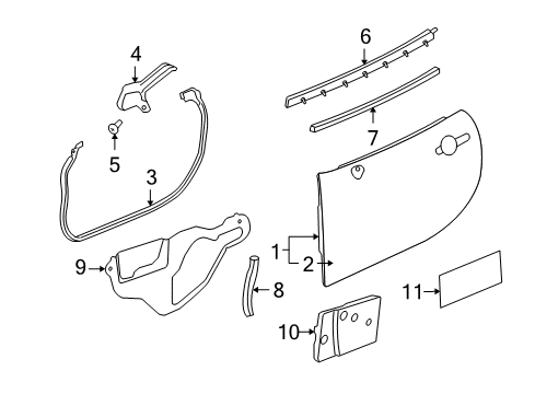 2009 Saturn Sky Door & Components Diagram
