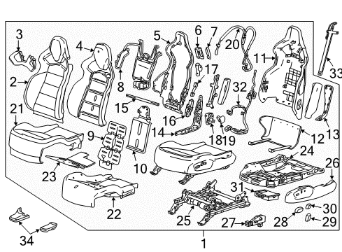 2018 Chevy Corvette Harness, Front Diagram for 84258736