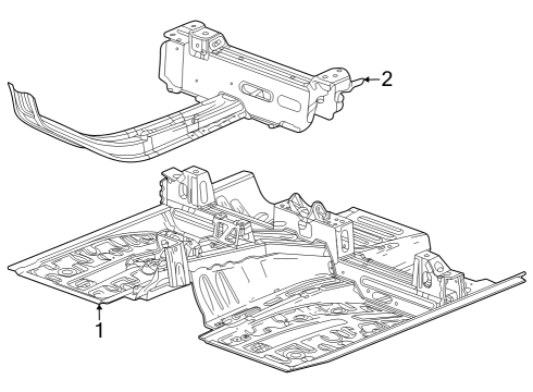 2025 Chevy Trax Floor & Rails Diagram