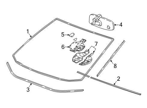 2017 Chevy Cruze Windshield Diagram for 42614058
