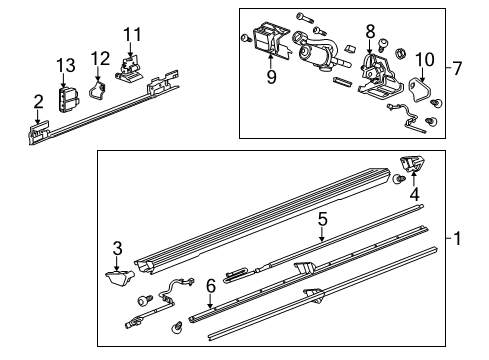 2015 Chevy Suburban Center Bracket, Passenger Side Diagram for 23459415