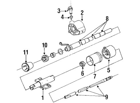 1992 Pontiac Trans Sport Steering Column Assembly Diagram 2 - Thumbnail