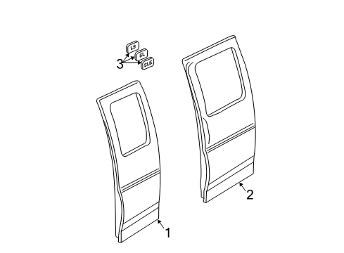 2002 GMC Savana 3500 Exterior Trim - Side Door Diagram 2 - Thumbnail