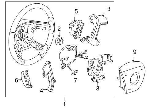 2007 GMC Yukon Steering Wheel Diagram for 15917937