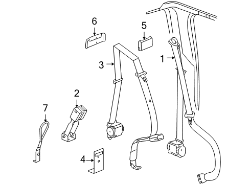 2013 Chevy Silverado 1500 Seat Belt - Body Diagram 6 - Thumbnail