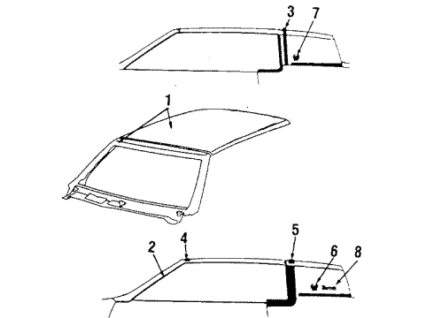1985 Cadillac Eldorado Roof & Components Diagram