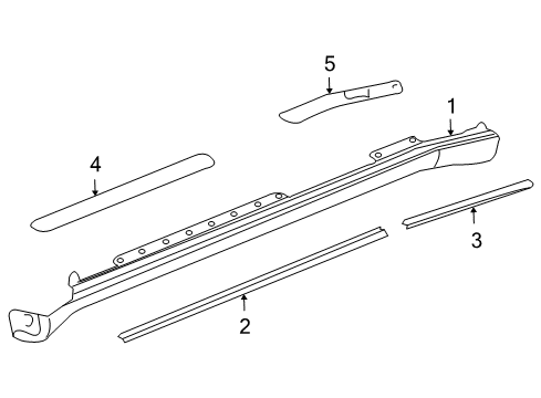 2005 Buick Rainier Exterior Trim - Pillars Diagram