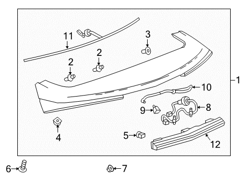 2018 Cadillac XT5 High Mount Lamp U-Nut Diagram for 11611313