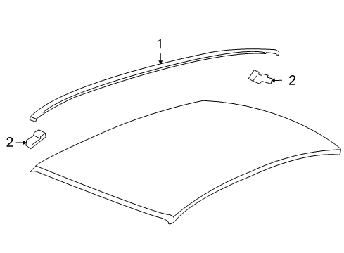 2010 Chevy Camaro Retainer, Roof Panel Diagram for 22757072