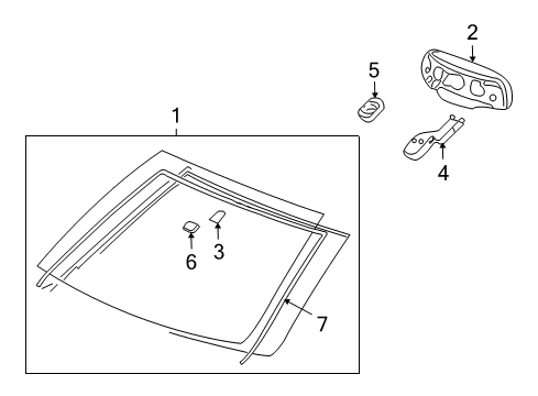 2011 Cadillac CTS Glass - Windshield Diagram 3 - Thumbnail