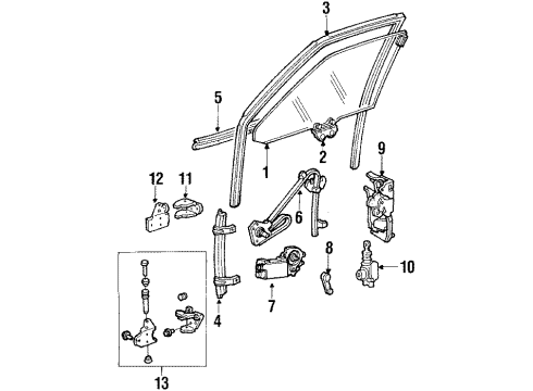 1985 Oldsmobile Delta 88 Run Channel, Front Driver Side Diagram for 20666683