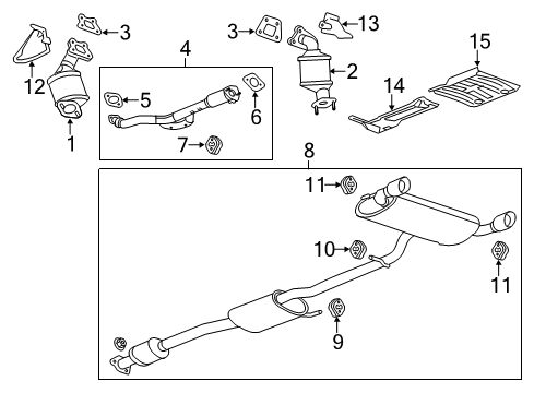 2012 Chevy Captiva Sport Muffler & Pipe Insulator Diagram for 10112049