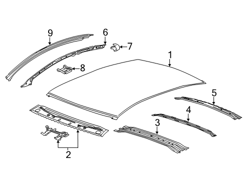 2025 Chevy Malibu Roof & Components Diagram 2 - Thumbnail