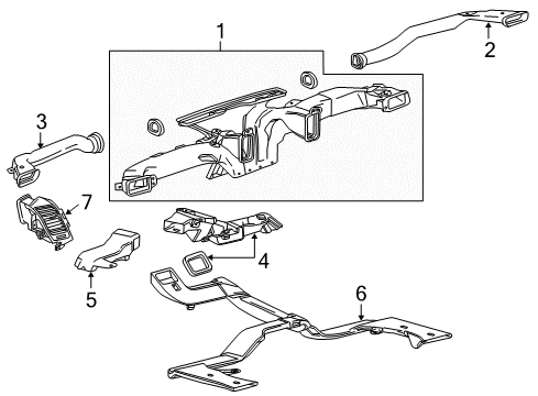 2018 Chevy Suburban Air Outlet, Driver Side Diagram for 23464302