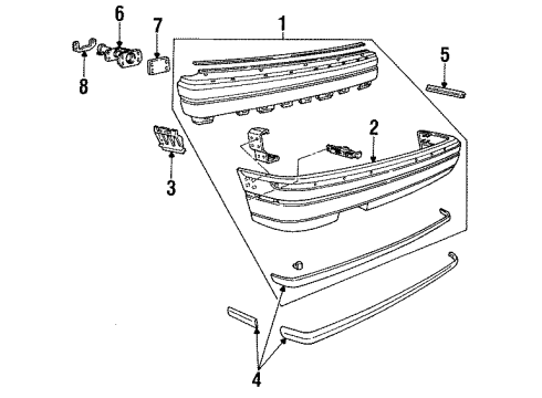 1993 Cadillac Allante Bumper & Components - Rear Diagram
