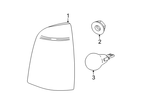 2000 Saturn LW1 Tail Lamp Assembly, Passenger Side Diagram for 19210444