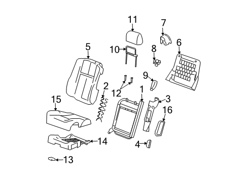 2005 Cadillac CTS Seat Back Cover, Gray Diagram for 88995443