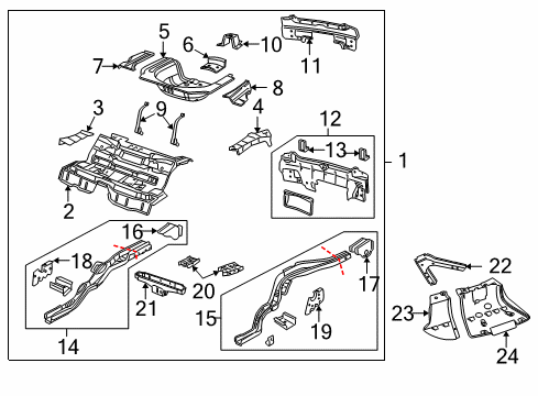 2006 Pontiac GTO Rear Floor & Rails Diagram