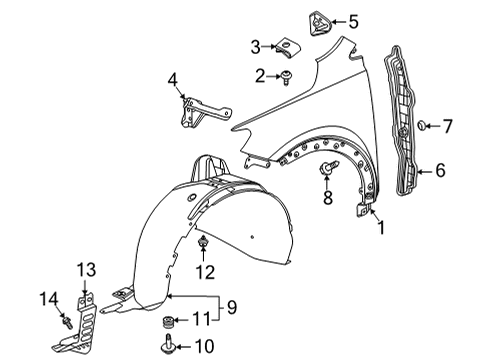 2021 Buick Encore GX Rear Insulator, Front Diagram for 42553080