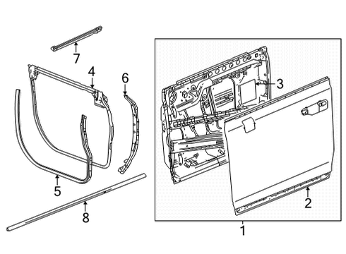 2024 GMC Hummer EV SUV Door & Components Diagram