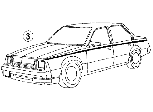 1984 Chevy Cavalier Stripe Tape Diagram