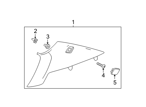 2007 Chevy Malibu Upper Quarter Trim Cover, Titanium, Rear Driver Side Diagram for 15140730