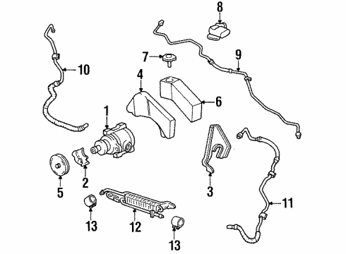1999 Cadillac DeVille P/S Pump & Hoses Diagram 2 - Thumbnail