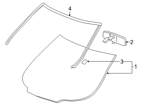 2006 Pontiac Montana Glass - Windshield Diagram