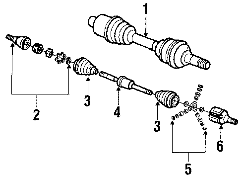 1988 Buick Riviera Axle Shaft Assembly, Passenger Side Diagram for 26015544