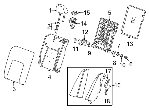 2020 Buick Regal TourX Seat Back Pad, Rear Diagram for 39119143