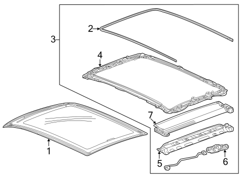 2025 Cadillac LYRIQ Window, Roof Vent (Window) Diagram for 85659379