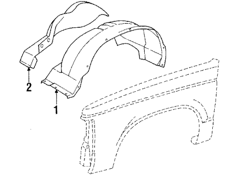 1988 Chevy S10 Inner Components - Fender Diagram