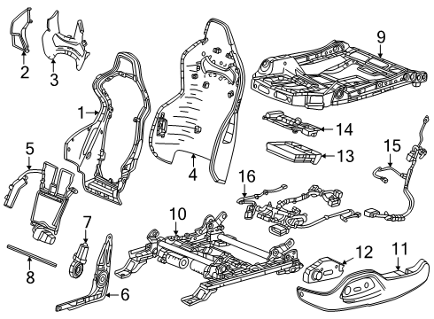 2025 Chevy Corvette Driver Seat Components Diagram 3 - Thumbnail