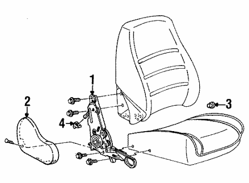 1992 Pontiac Grand Am Front Seat Components Diagram