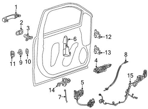 Harness, Door And End Gate Electrical, Front Diagram for 85514559
