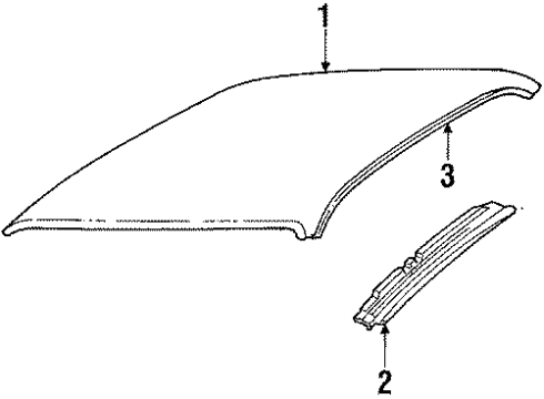 1992 Pontiac Sunbird Drip Molding, Passenger Side Diagram for 22592462
