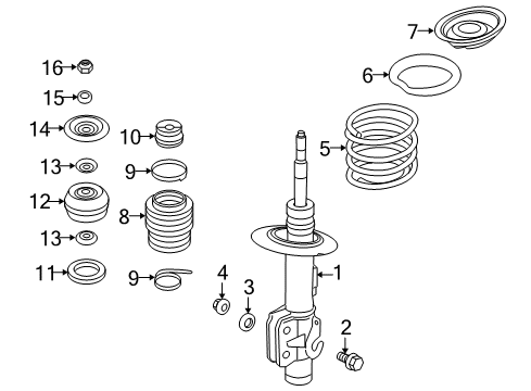 2008 Pontiac G8 Shock Absorber Diagram for 92223606