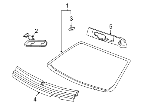 2000 Chevy Cavalier Glass - Windshield Diagram