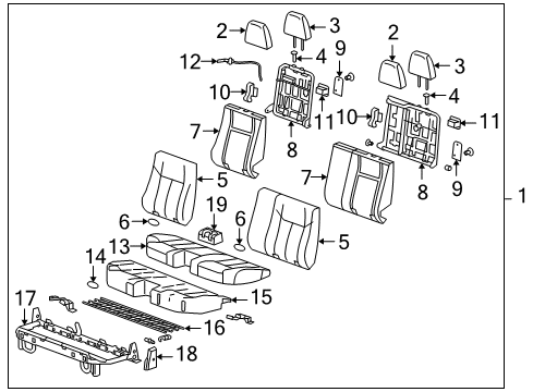2009 Hummer H3T Seat Back Pad Diagram for 94711164
