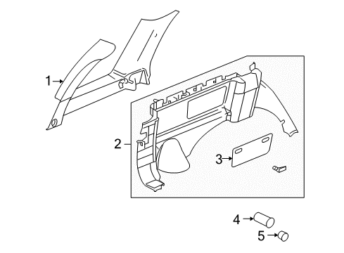 2007 Buick Rainier Storage Box Door, Gray Diagram for 89023844